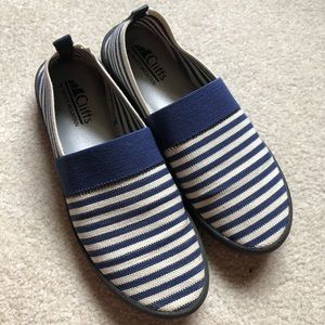 Cute striped slip on shoes